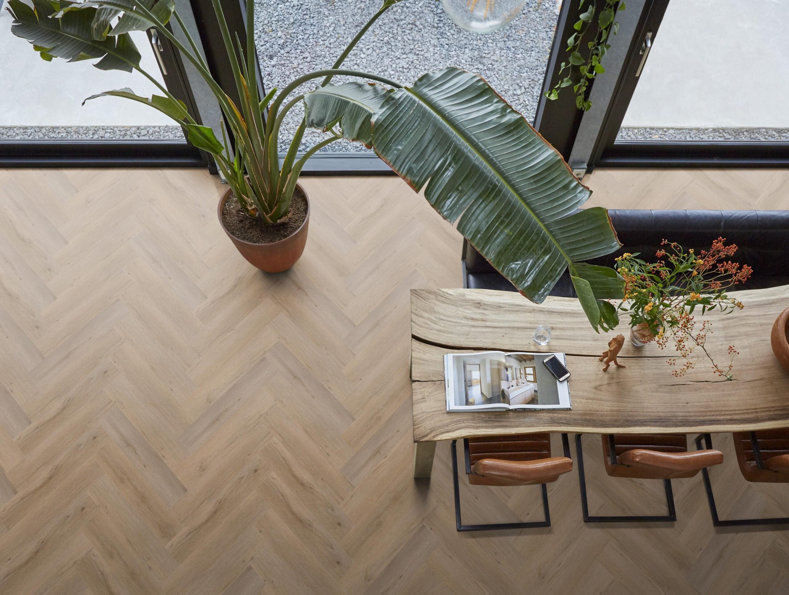 YUP leyton herringbone dryback natural oak