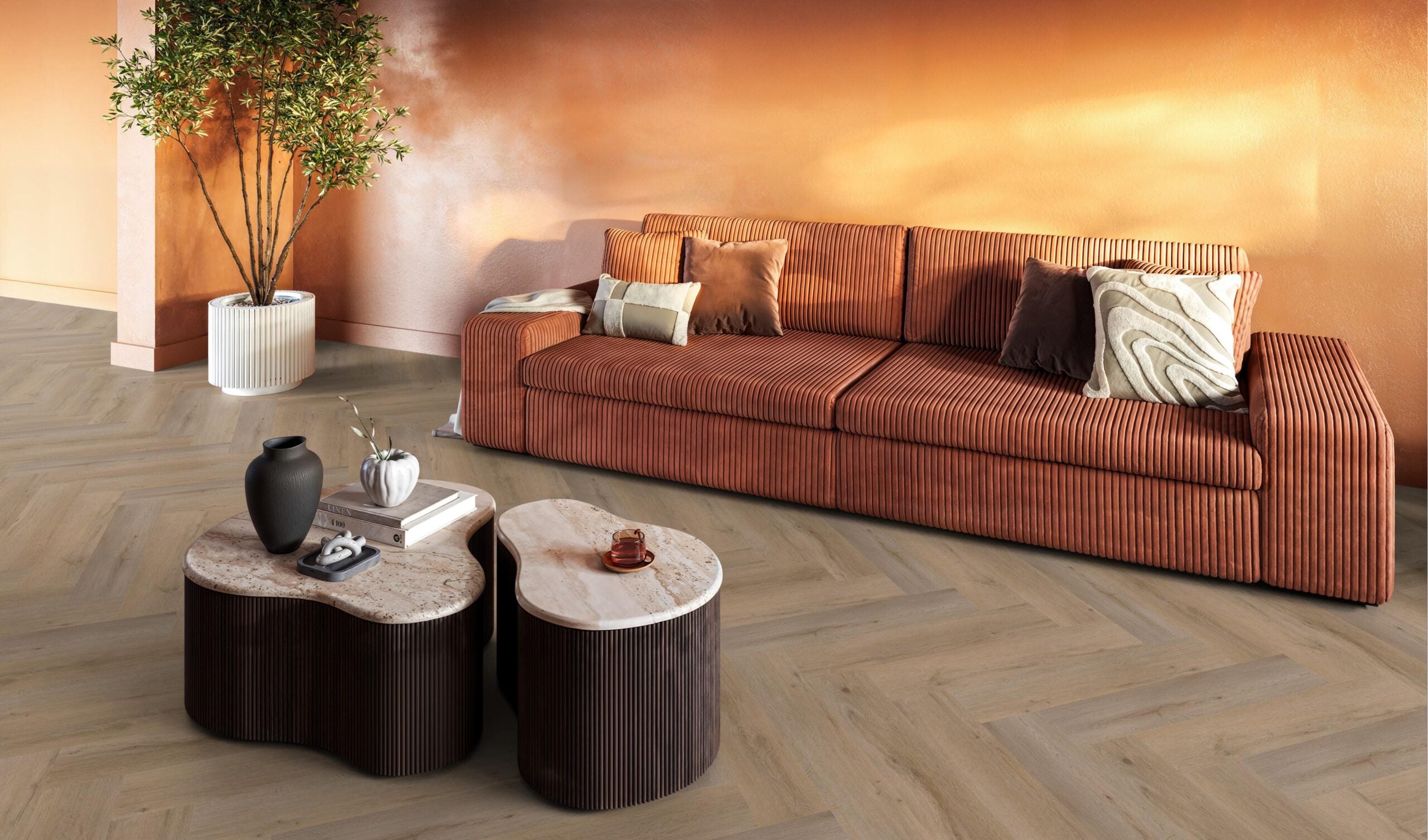 YUP leyton herringbone dryback natural oak