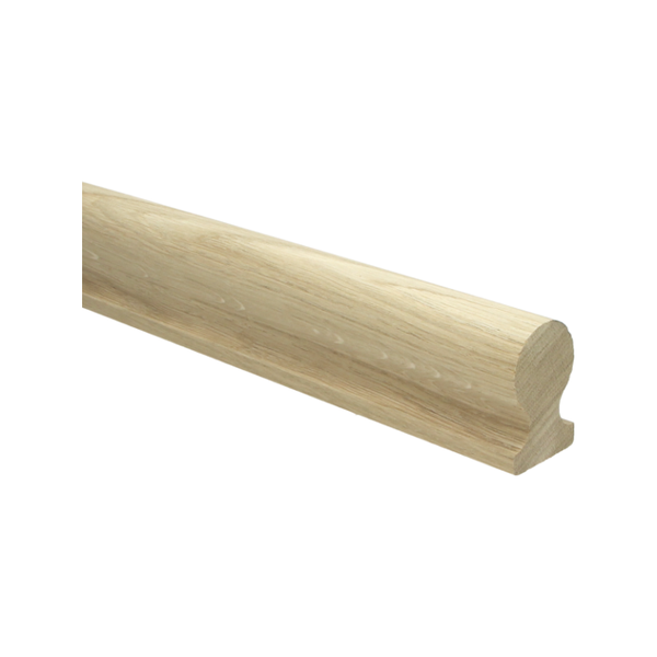 Trapleuning eik onbehan. sleutelgat 40x60mm 350cm