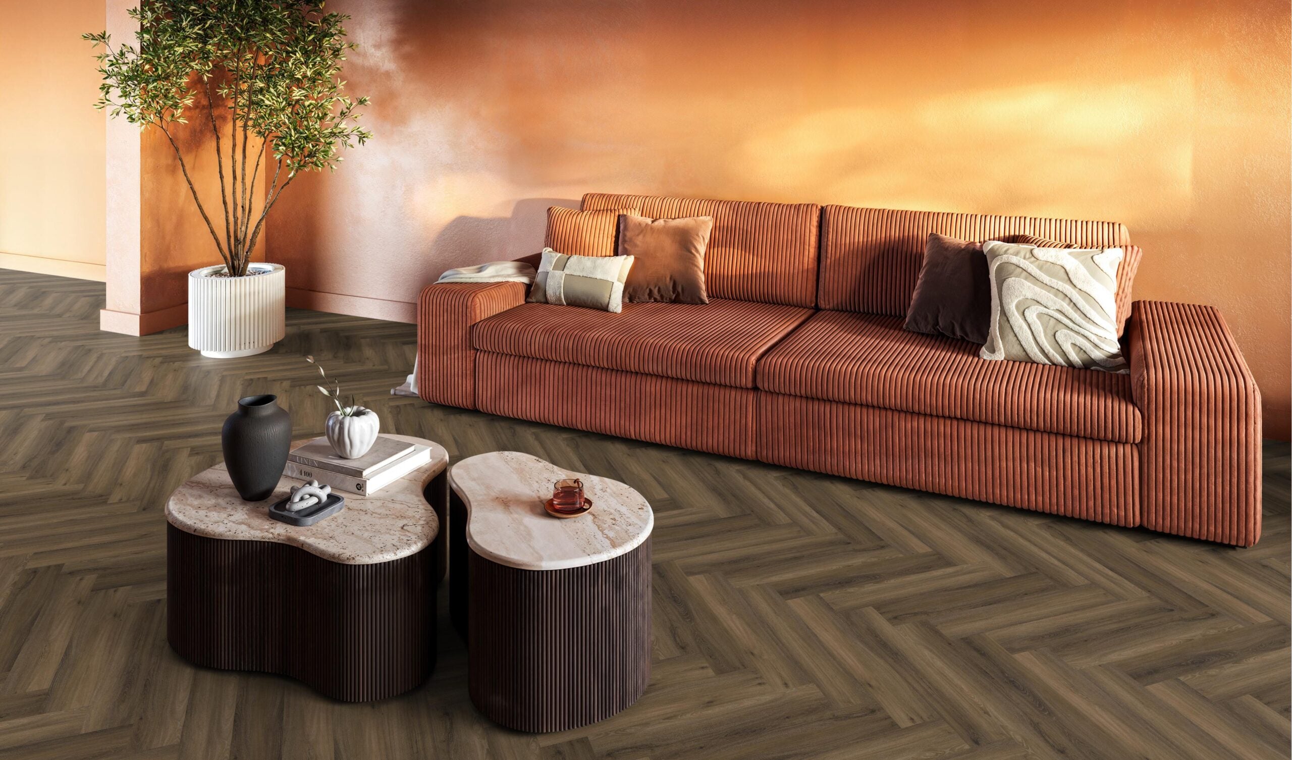 YUP herringbone dryback warm brown