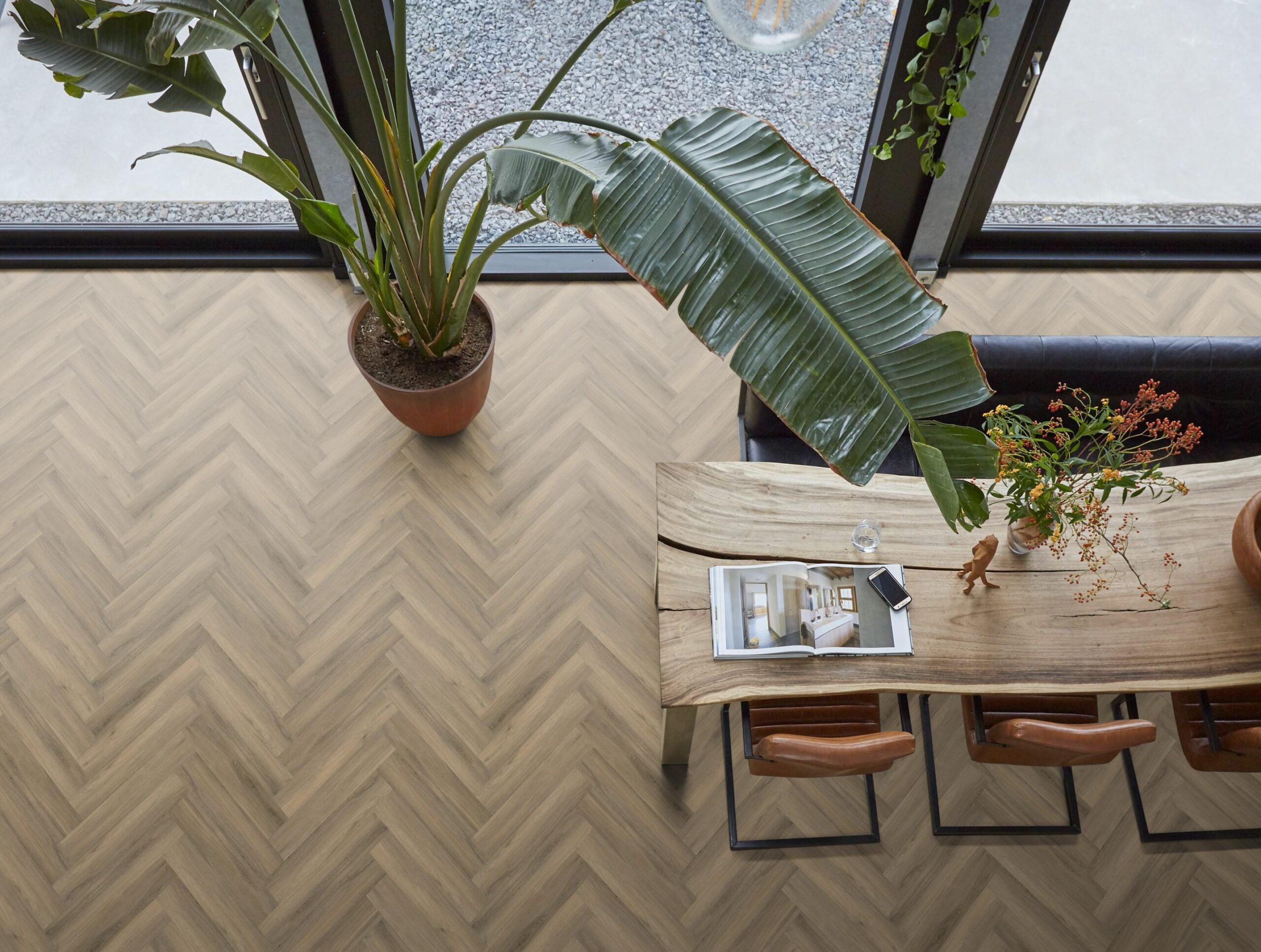 YUP herringbone dryback light brown