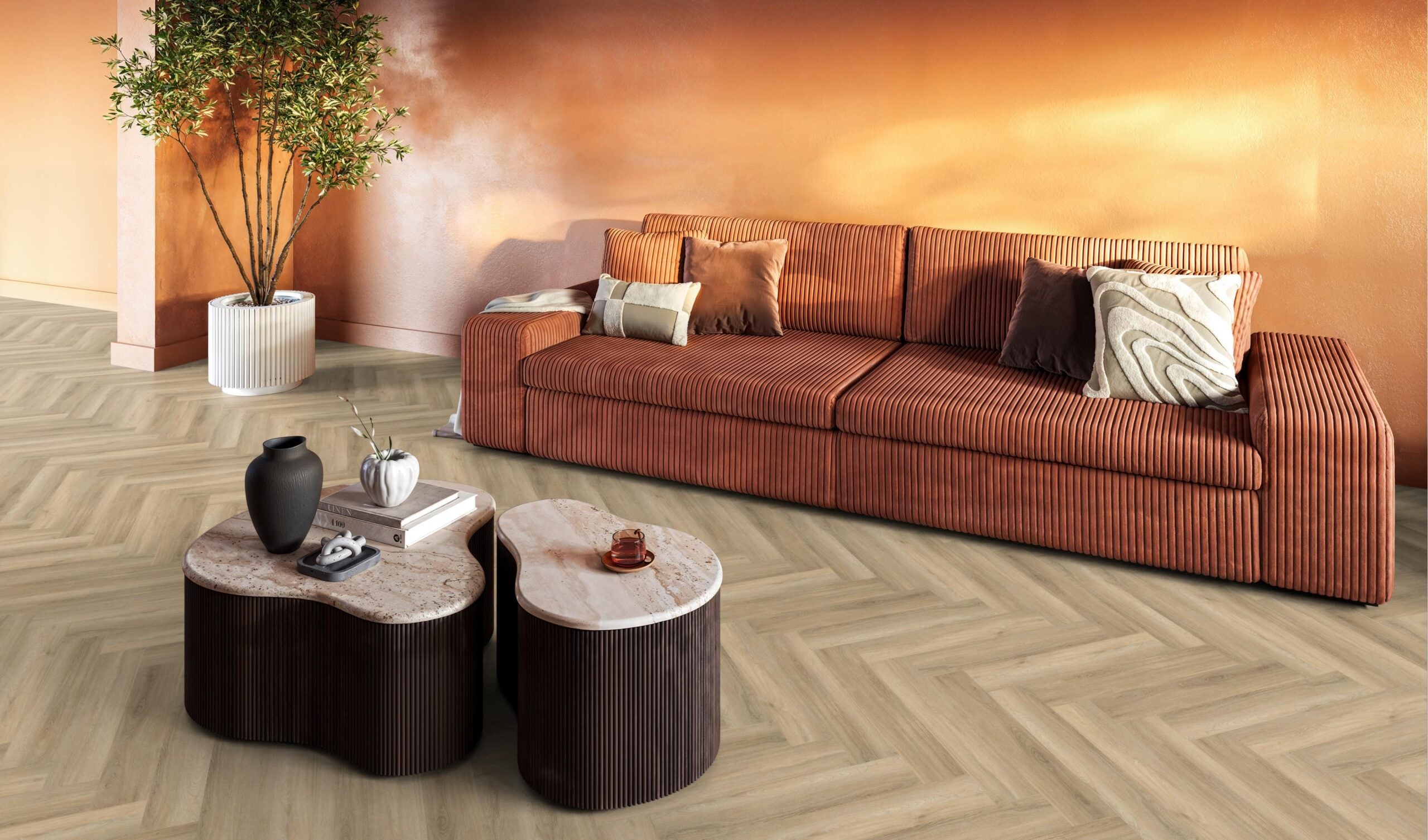 YUP herringbone dryback beige