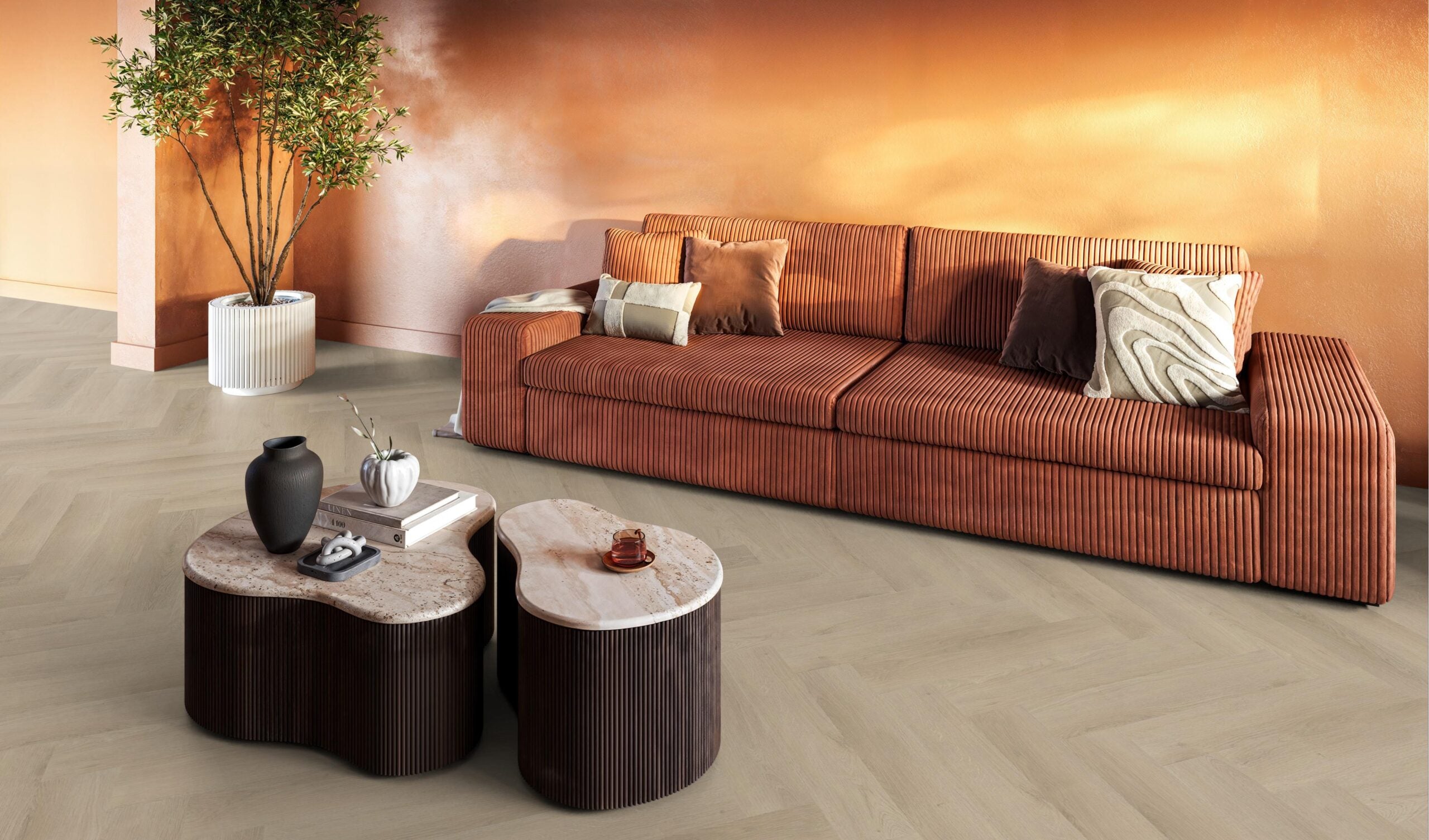 YUP Merton herringbone dryback beige