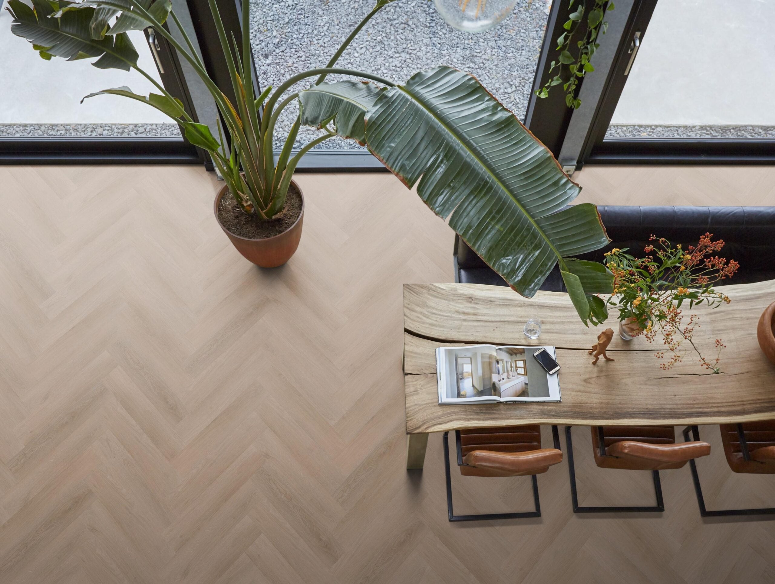 YUP Merton herringbone dryback dark oak