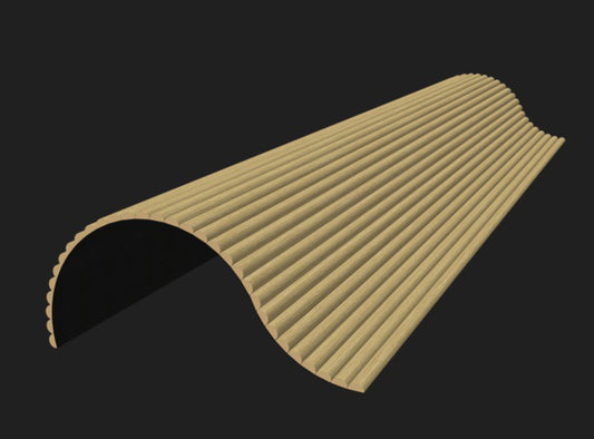 Akoestisch Ronde Latten wandpaneel | Licht Eiken met Vilt | 260x60