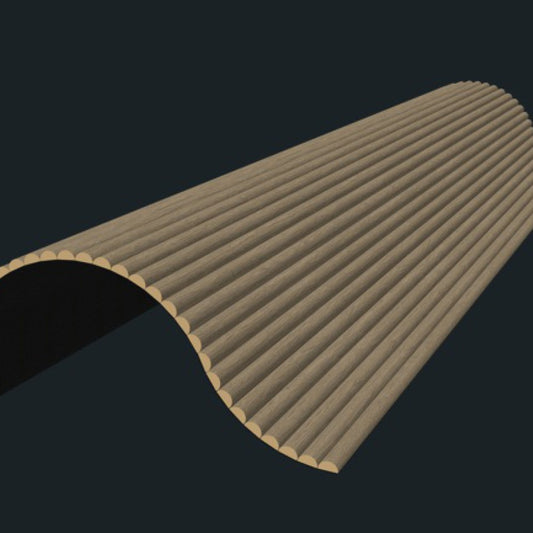 Akoestisch Ronde Latten wandpaneel | Walnoot Eiken met Vilt | 260x60