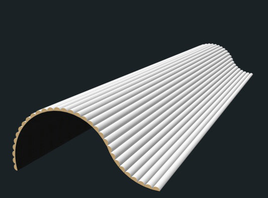 Akoestisch Ronde Latten wandpaneel | Wit Eiken met Vilt | 260x60