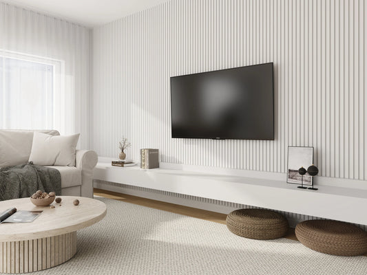 Akoestische wandpaneel Wit met Witte Vilt |260x60 cm | Akupaneel