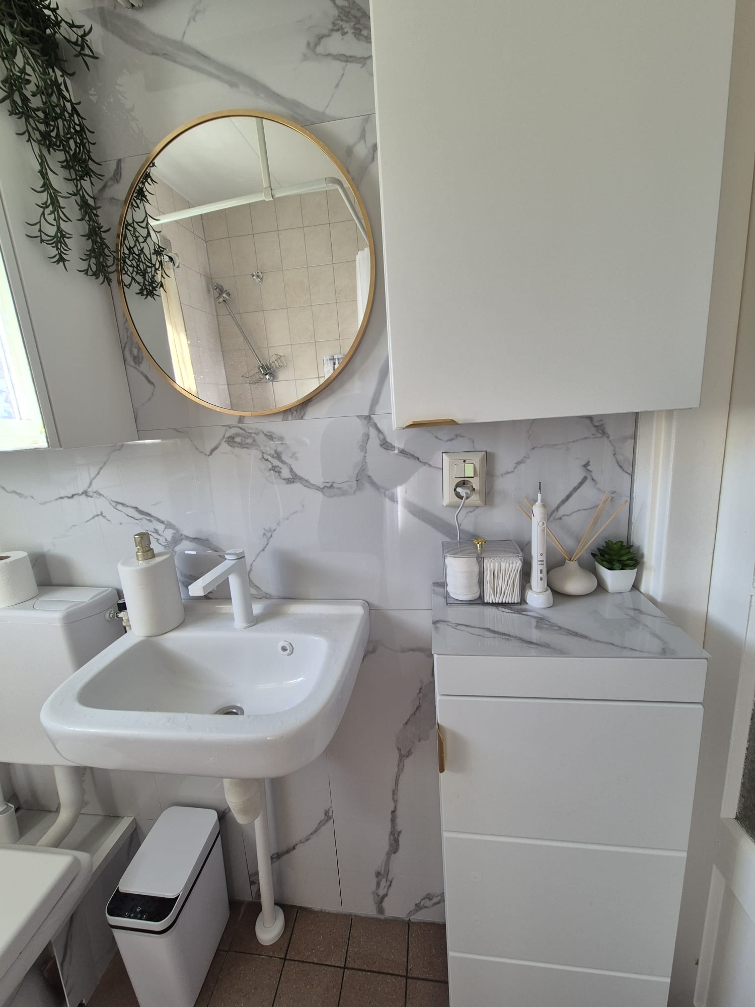 Calacatta Marmer Wit/Grijs Hoogglans- PVC Wandpaneel -120×280