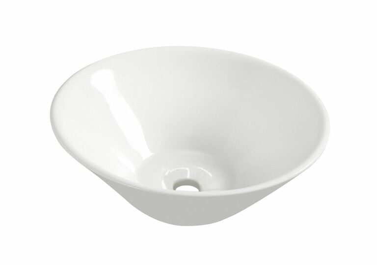 Circle waskom rond 42×15 cm keramiek glans wit
