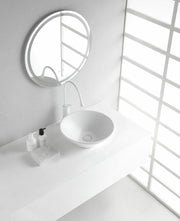 Circle waskom rond 42×15 cm keramiek glans wit