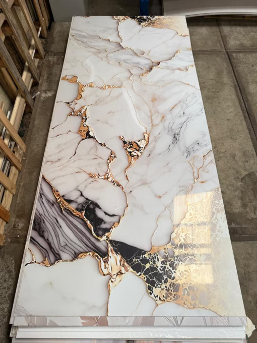 PVC Wandpaneel Fantasy Gold Hoogglans – 120x280x0,3 cm