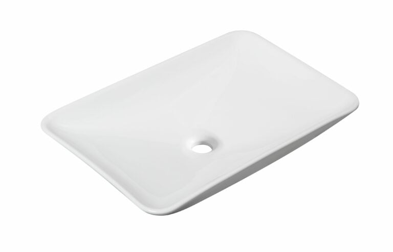 Kare waskom rechthoekig 58x36x11,5 cm keramiek glans wit