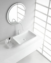 Kare waskom rechthoekig 58x36x11,5 cm keramiek glans wit