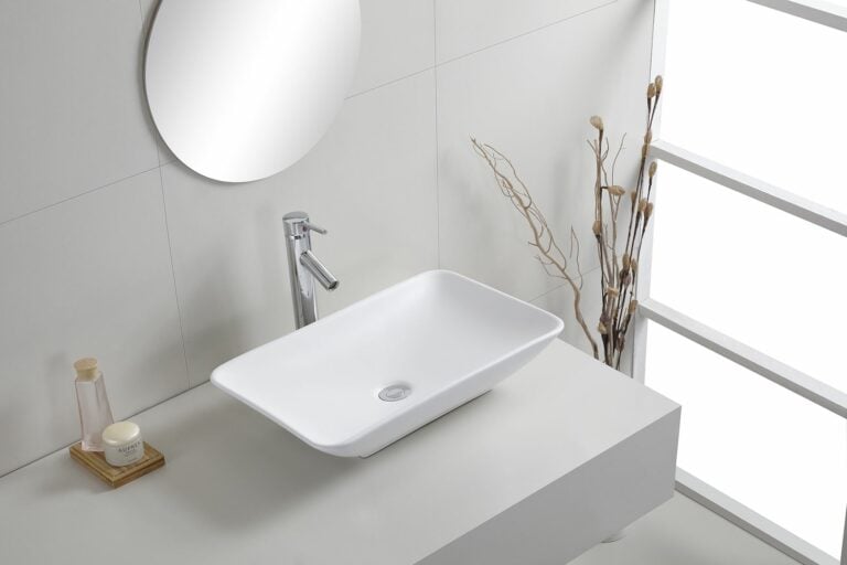 Kare waskom rechthoekig 58x36x11,5 keramiek cm mat wit