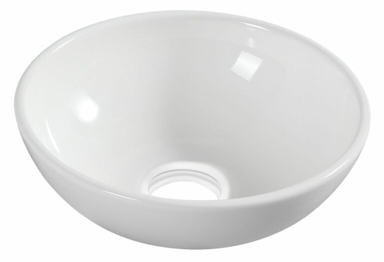 Kimo waskom rond 28×10 cm keramiek glans wit