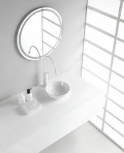 Kimo waskom rond 28×10 cm keramiek glans wit