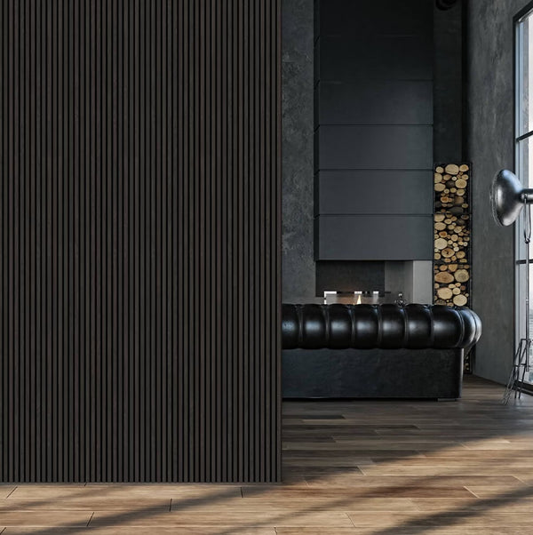 Akoestisch Wandpaneel Zwart Eiken | 260×52,6cm | Akupaneel