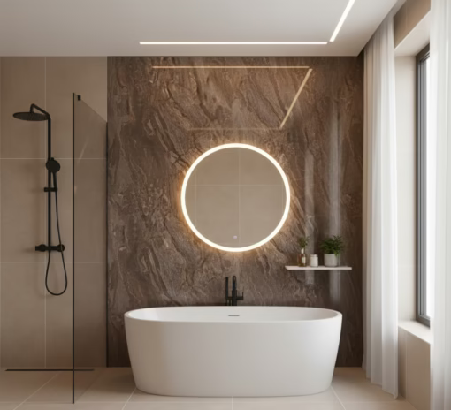 Marmerlook Milos Bruin Hoogglans PVC Wandpaneel 120×280cm