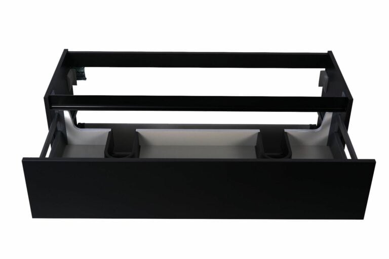 Marmaris onderkast 120 x 46 mat zwart met 2 uitsparingen