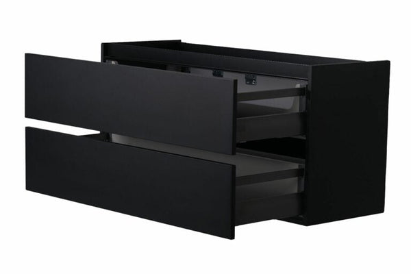 Marmaris onderkast 120 x 46 mat zwart met 2 uitsparingen