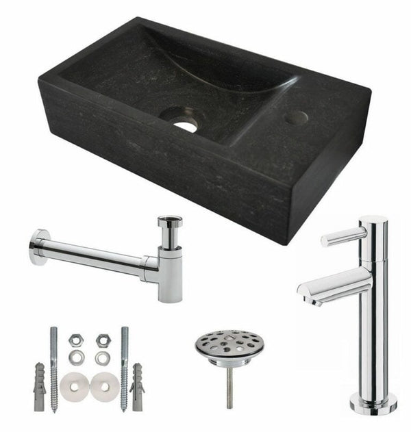 One Pack Hardstenen fontein 40x22x10 rechts compl.