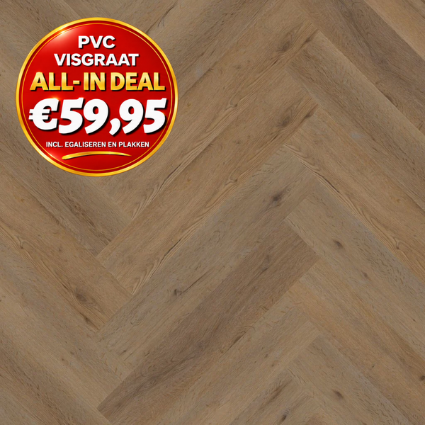Floorlife YUP leyton herringbone dryback smoky