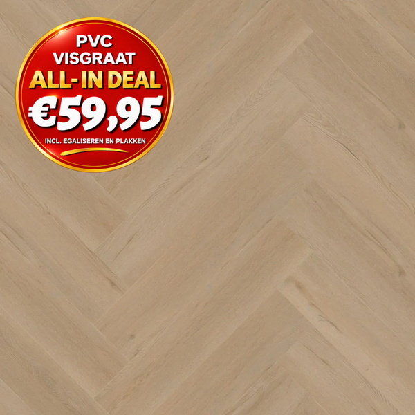 Floorlife YUP leyton herringbone dryback beige