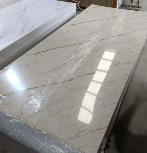 PVC Wandpaneel Crema Marfil Hoogglans | 120x280x0,3 cm