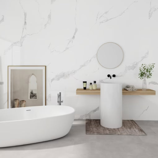 MarbleLux Wit Marmer Hoogglans Wandpaneel 260x90cm