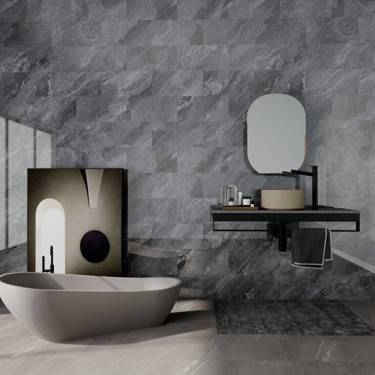 MarbleLux Grijs Marmer PVC Wandtegel Hoogglans 30.5x61cm