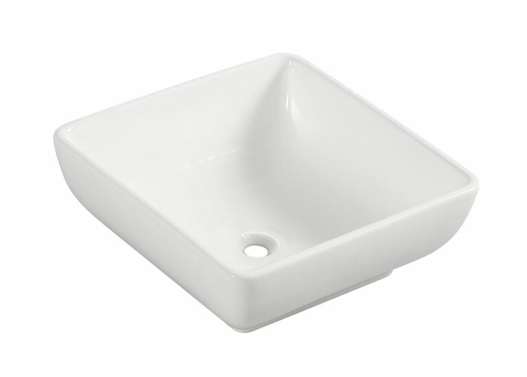 Piazza waskom vierkant 40x40x15 cm keramiek glans wit