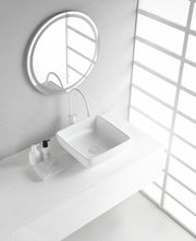 Piazza waskom vierkant 40x40x15 cm keramiek glans wit