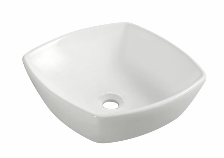 Plaza waskom vierkant 42x42x13,5 cm keramiek glans wit