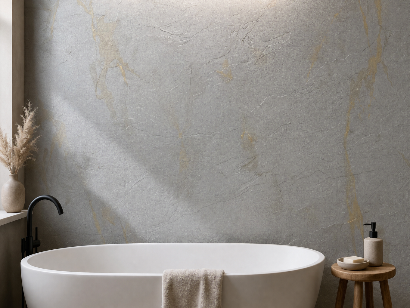SLATE BEIGE MAT PVC Wandpaneel  120×280cm