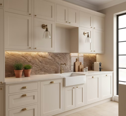 Marmerlook Milos Bruin Hoogglans PVC Wandpaneel 120×280cm