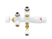 Universele WIT radiator aansluitset (MIDDEN-ONDER-HAAKS) Onderblokset