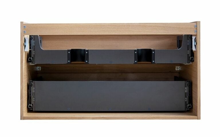 Wiesbaden Lotus wastafelonderkast met 2 laden 120×45,2 cm naturel eik/mat zwart