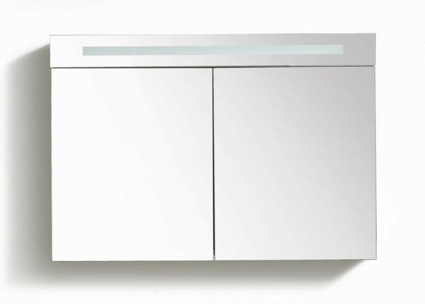 SPIEGELKAST MET LED VERLICHTING INCL. OPBOUW STOPCONTACT SCHAKELAAR 120 GREY OAK OP = OP