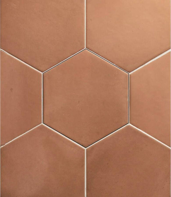 Clay Hexagon Salmon wandtegel 17.5x20.2 cm