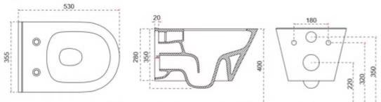 Stereo rimless wandcloset mat wit met Vesta toiletzitting softclose