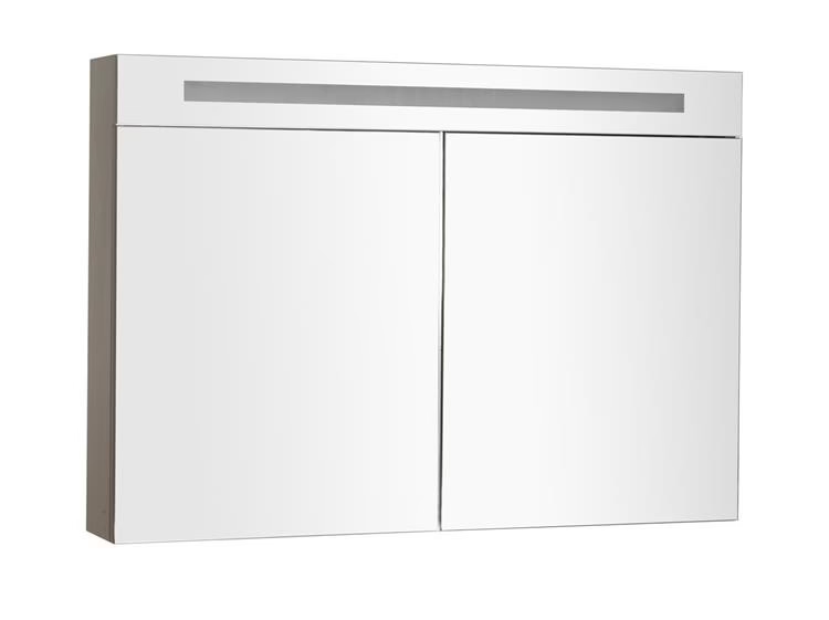 SPIEGELKAST MET LED VERLICHTING INCL. OPBOUW STOPCONTACT SCHAKELAAR 120 GREY OAK OP = OP