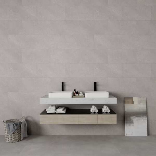 Serene Grijs Mat PVC Wandtegel 30.5x61cm