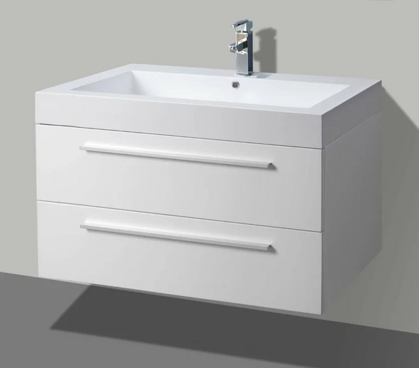 ARTLINE BADMEUBELSET MET ALUMINIUM GREEP 80 HOOGGLANS WIT ZONDER SPIEGEL OP = OP