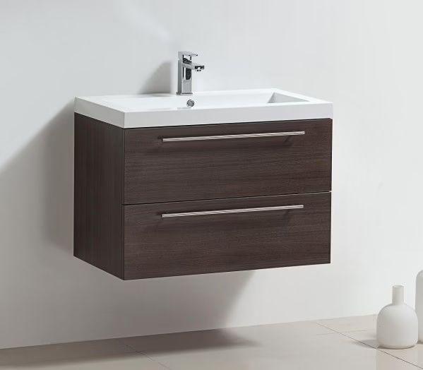 ARTLINE BADMEUBELSET MET ALUMINIUM GREEP 80 GREY OAK ZONDER SPIEGEL OP = OP