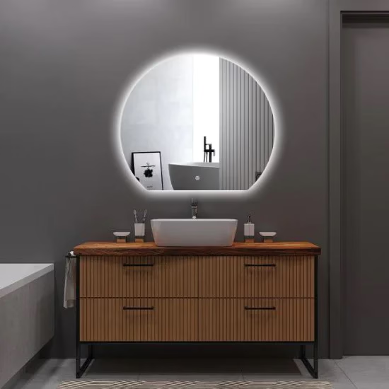 DECO – 100 CM ( Randloos ) Halfrond Badkamerspiegel met verlichting