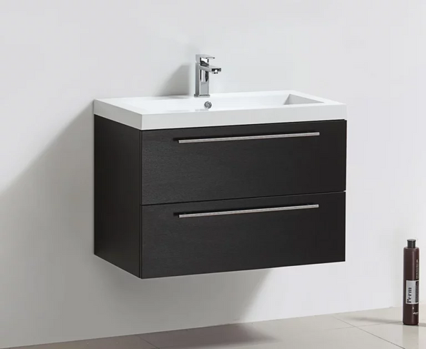 ARTLINE BADMEUBELSET MET ALUMINIUM GREEP 80 ZWART WENGÉ ZONDER SPIEGEL OP = OP