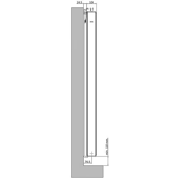 ECA Verticale radiator vlakke voorzijde – Wit (Ral 9016)- 200×60 cm Type 22 – 3252 Watt