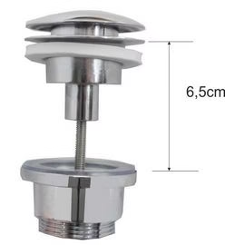 Luxe clickwaste afvoerplug 5/4″ chroom laag model