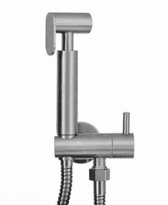 Wiesbaden Bidetset RVS Geborsteld | Handdouche Met Slang & Houder